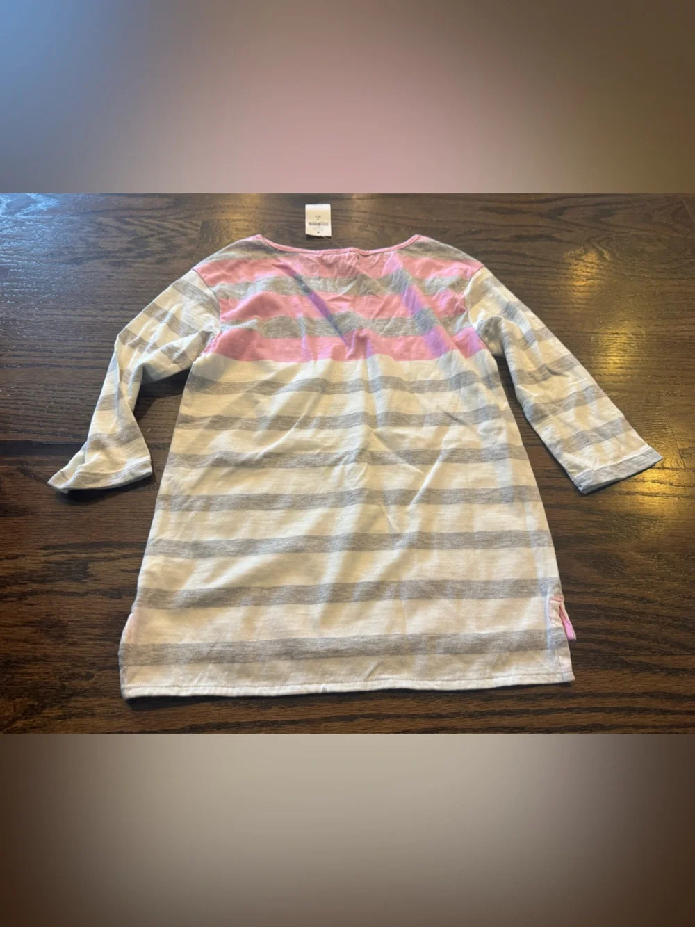 GAP Kids Pink and Gray Striped Top